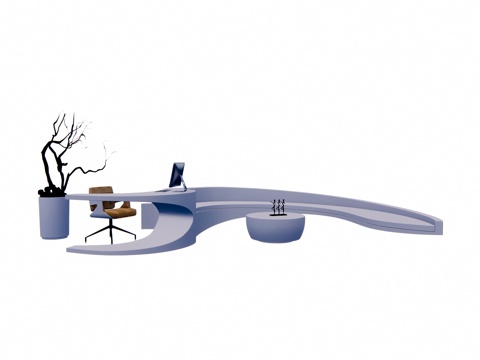 办公空间 办公 接待 公司前台 工装 电脑su模型