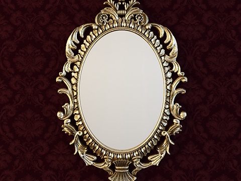  经典欧式雕花挂镜装饰3d模型 