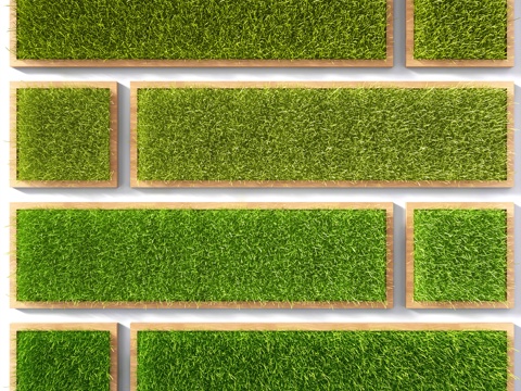 现代草坪墙饰植物墙草墙饰挂件3d模型 