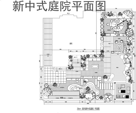 中式庭院平面图cadcad施工图