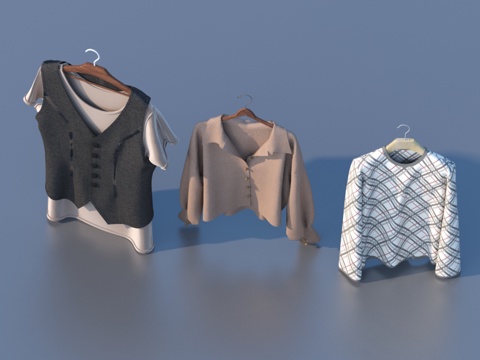  衣服 服装 衣架3d模型 