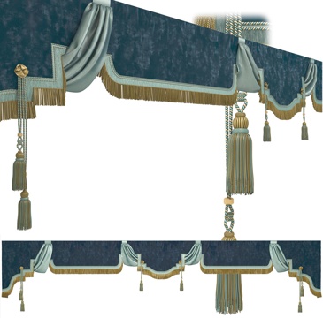  现代布艺窗帘3d模型 