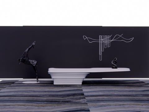 工位 展厅 前台接待 办公空间 电脑 公司前台su模型