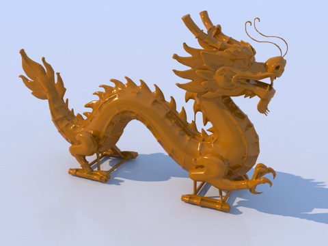  现代龙形雕塑小品3d模型 