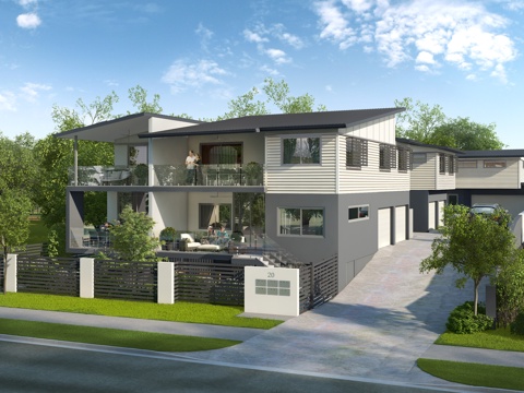  现代别墅外观全模场景3d模型 