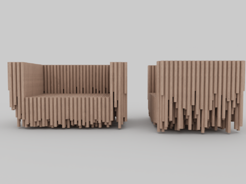  现代风格木质单人沙发3d模型 