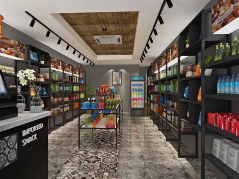  现代的零食铺3d模型 