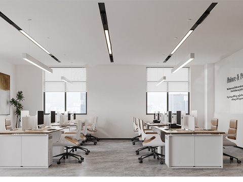  办公空间 前台 会议室 大厅3d模型 