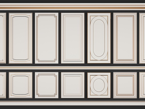  欧式护墙板组合3d模型 