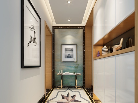  北欧风格玄关3d模型 