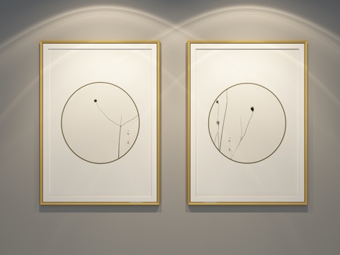  现代新中式禅意挂画3d模型 