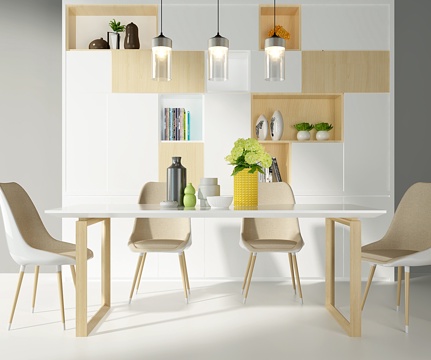  现代餐椅组合3d模型 