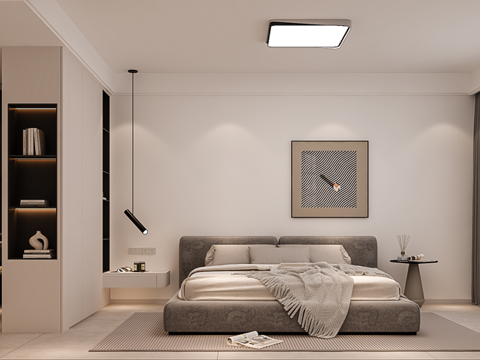  现代卧室3d模型 