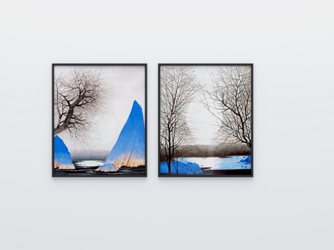  新中式挂画3d模型 