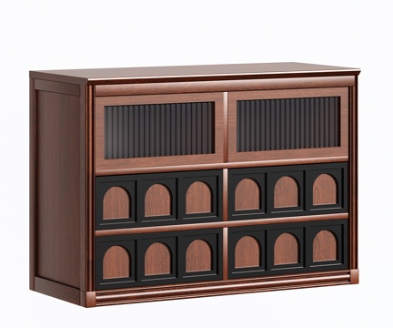 中古法式储物柜 模块斗柜 组合电视柜 置物收纳柜 落地书架su模型