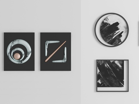  现代时尚浮雕 立体 装饰画 挂画 饰品 3d模型组合3d模型 