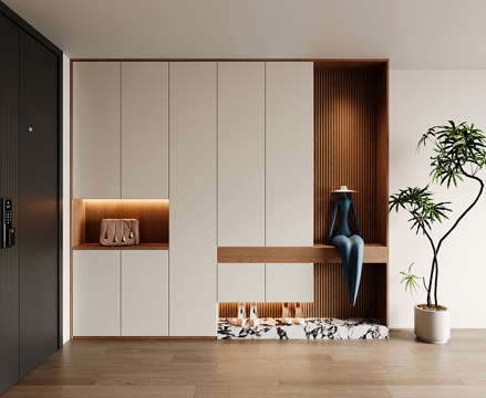  现代定制玄关鞋柜 通顶鞋柜3d模型 