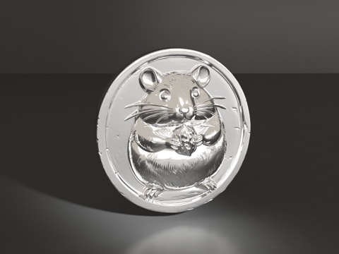  仓鼠胸针3d模型 