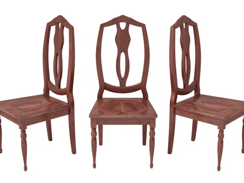  传统美式餐椅 单人椅3d模型 