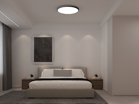  现代卧室3d模型 