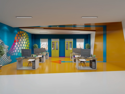  心理咨询室 教室 学校 个性空间 电子阅览室3d模型 