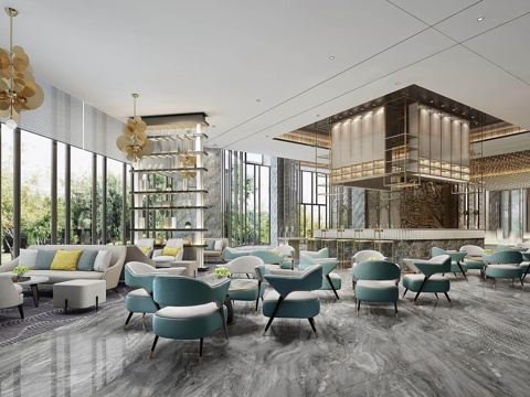  售楼处现代售楼处3d模型 