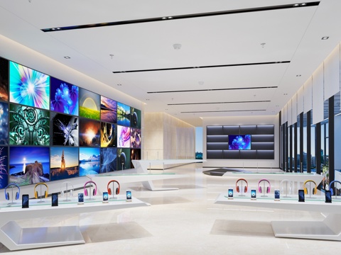  现代手机专卖店3d模型 