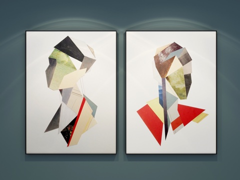  现代简约人物挂画3d模型 