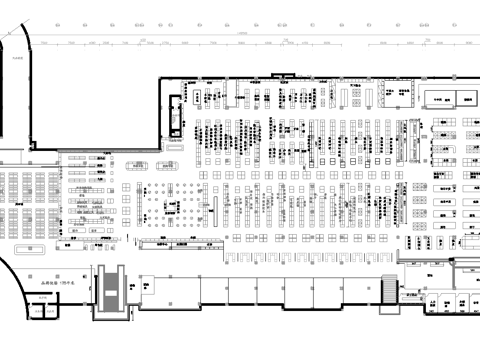 生鲜大型超市 最新平面施工图合集cad施工图