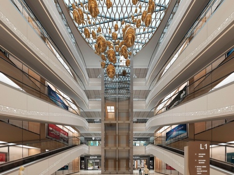  商场中庭模型3d模型 