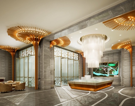  售楼处大厅 售楼处3d模型 