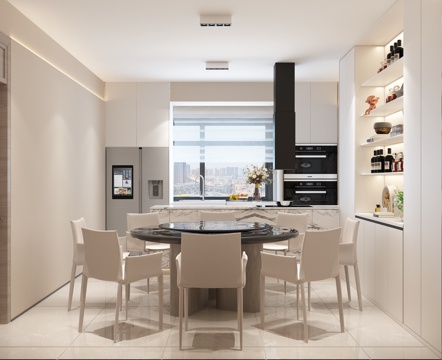  现代餐厅3d模型 