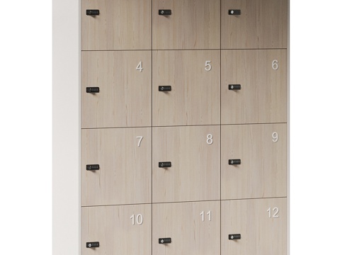  现代办公室储物柜3d模型 