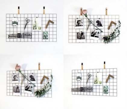 网格板墙面装饰创意组合 照片墙收纳展示DIY ins风家居美学设计免费3d模型