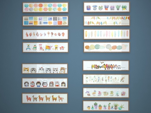  北欧风格装饰画3d模型 