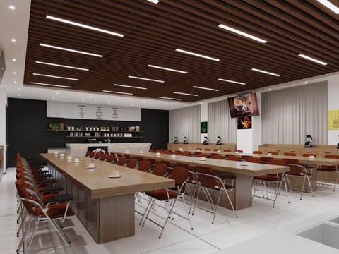  实训室 咖啡实训室3d模型 