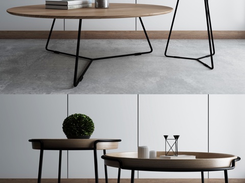  新中式现代茶几3d模型 