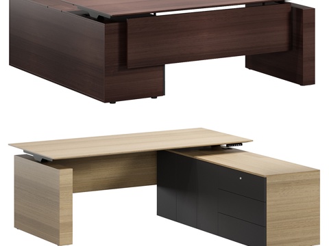  北欧简约书桌 书桌 简约书桌 书房书桌 桌子3d模型 