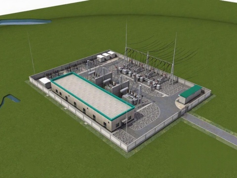变电站3D建模设计 电力设施规划方案 工业能源系统三维模型展示免费3d模型