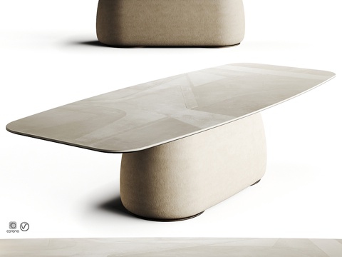  Cattelan现代金属餐桌3d模型 