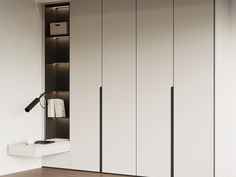 现代意式衣柜su模型