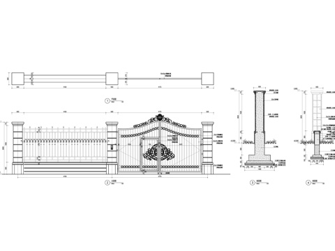 铁艺门cad施工图