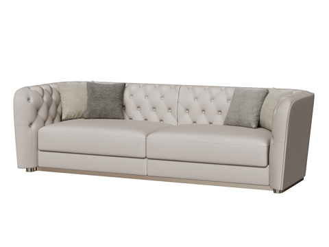  现代简约双人沙发 双人沙发 简约沙发 客厅沙发 抱枕3d模型 