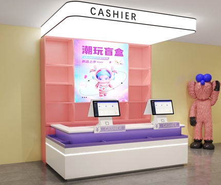  潮玩店收银台   文创文具店收银台  百货店收银台3d模型 