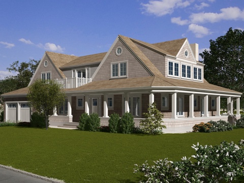  美式别墅外观全模场景3d模型 