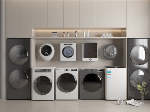  洗衣机套装 滚筒洗衣机 全自动洗衣机 挂壁洗衣机 波轮洗衣机3d模型 