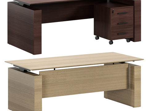  北欧简约书桌 书桌 简约书桌 书房书桌 桌子 木质书桌3d模型 