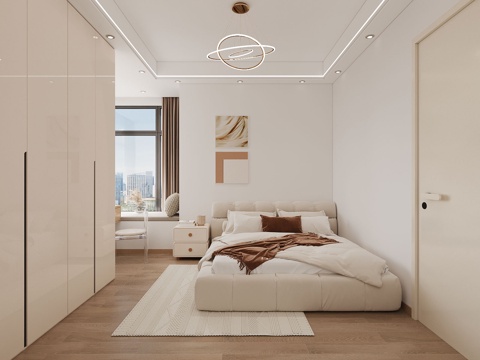  现代卧室3d模型 