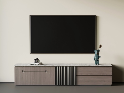 现代意式电视柜su模型