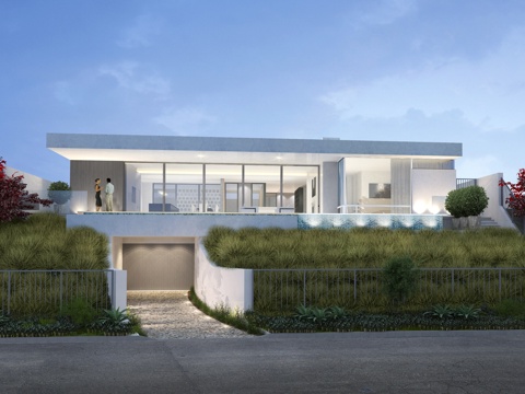  现代别墅外观全模场景3d模型 